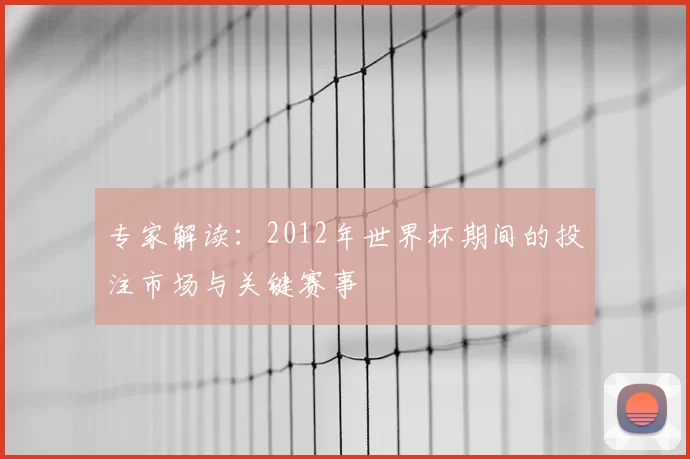 专家解读:2012年世界杯期间的投注市场与关键赛事