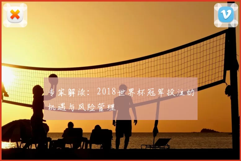 专家解读:2018世界杯冠军投注的机遇与风险管理